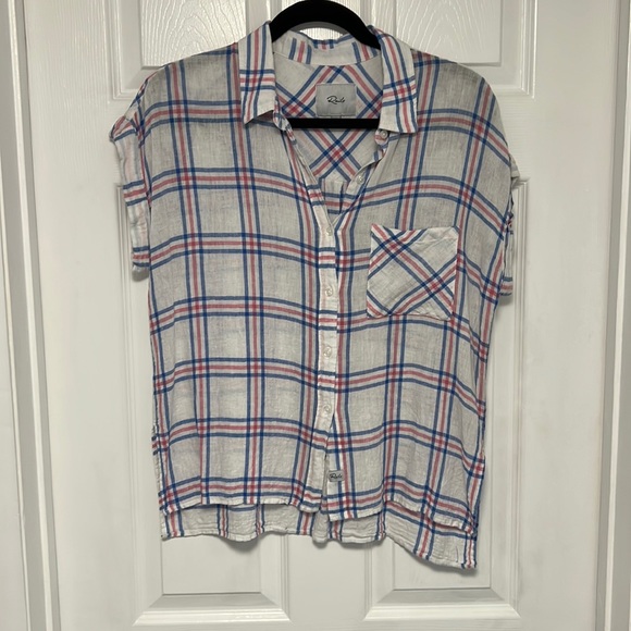 Rails Linen Blend Whitney Plaid Top - Picture 3 of 5